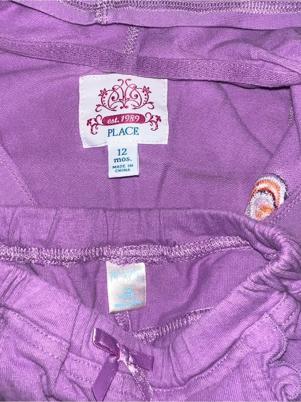 Vintage 2009 The Children’s Place Purple Velour Tracksuit 12-18M Y2K